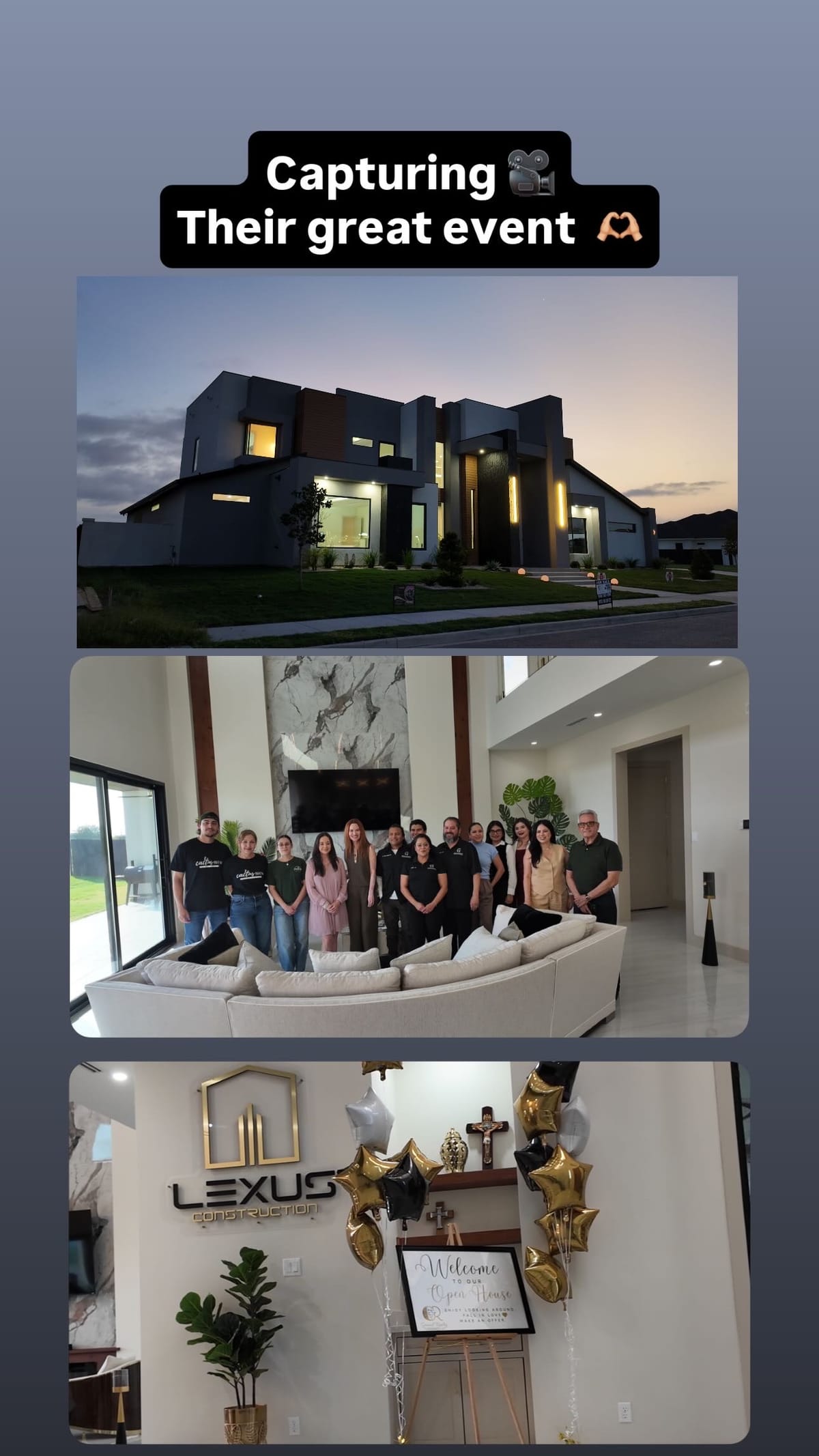 Photo collage from the Lexus Construction open house event coverage