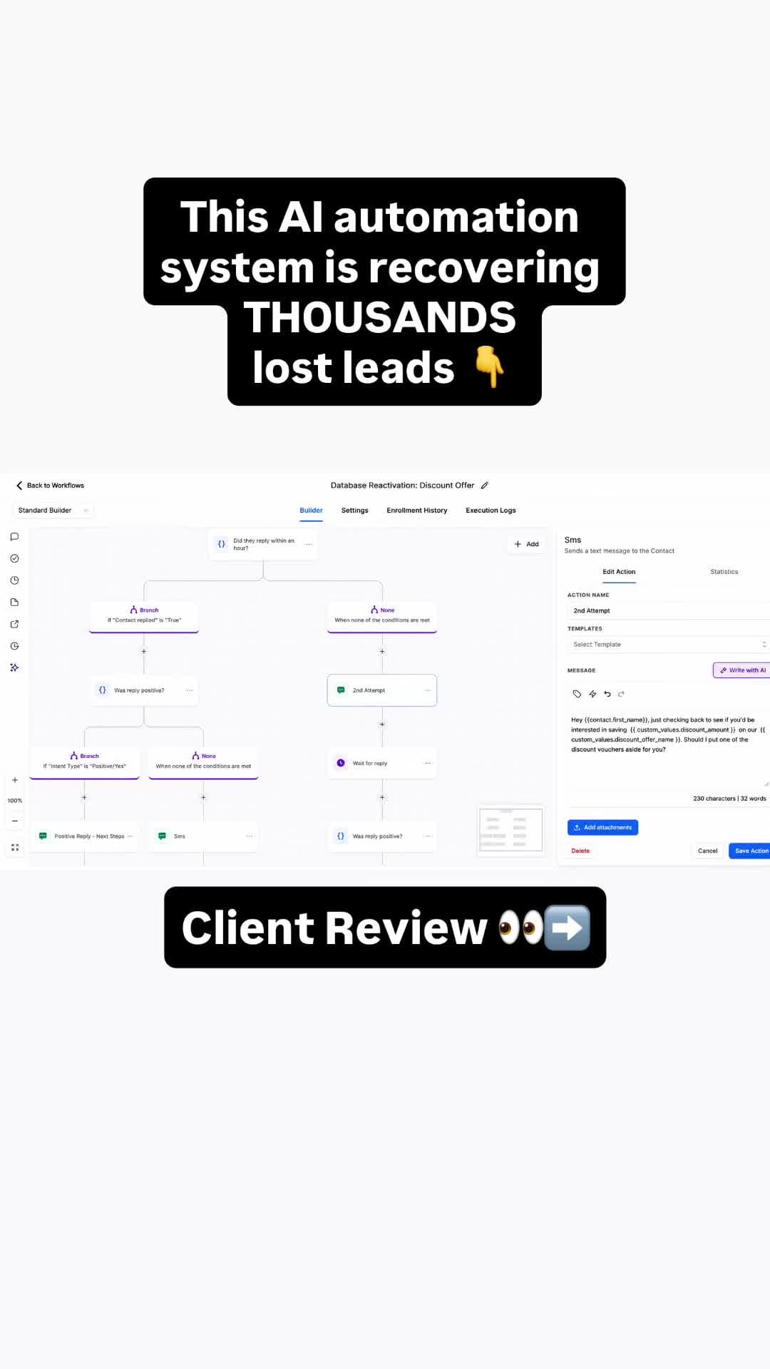 Database reactivation automation workflow recovering lost leads